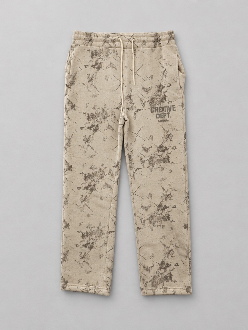 Men's Cream Tie-Dye Joggers with Logo